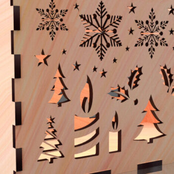 Intra απο ξύλο plywood 3mm-4mm πάχος Christmas Cut Storage Box 01 Δίασταση 8x8 cm INTRAFABR-78552489 - Image 3