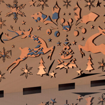 Intra απο ξύλο plywood 3mm-4mm πάχος Christmas Cut Storage Box 02 Δίασταση 8x8 cm INTRAFABR-78552561 - Image 1