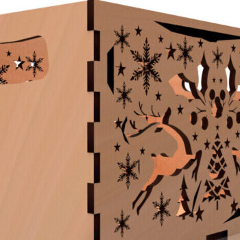 Intra απο ξύλο plywood 3mm-4mm πάχος Christmas Cut Storage Box 02 Δίασταση 8x8 cm INTRAFABR-78552561 - Image 2