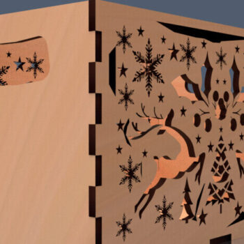 Intra απο ξύλο plywood 3mm-4mm πάχος Christmas Cut Storage Box 02 Δίασταση 8x8 cm INTRAFABR-78552561 - Image 3