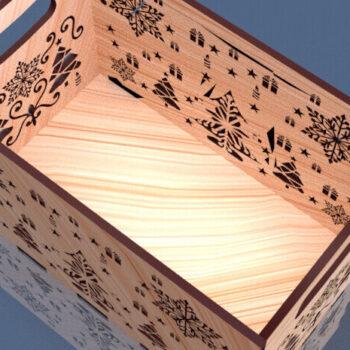 Intra απο ξύλο plywood 3mm-4mm πάχος Christmas Cut Storage Box 03 Δίασταση 8x8 cm INTRAFABR-78552644 - Image 2