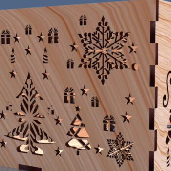 Intra απο ξύλο plywood 3mm-4mm πάχος Christmas Cut Storage Box 03 Δίασταση 8x8 cm INTRAFABR-78552644 - Image 3