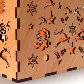 Intra απο ξύλο plywood 3mm-4mm πάχος Christmas Cut Storage Box 04 Δίασταση 8x8 cm INTRAFABR-78552774 - Image 1
