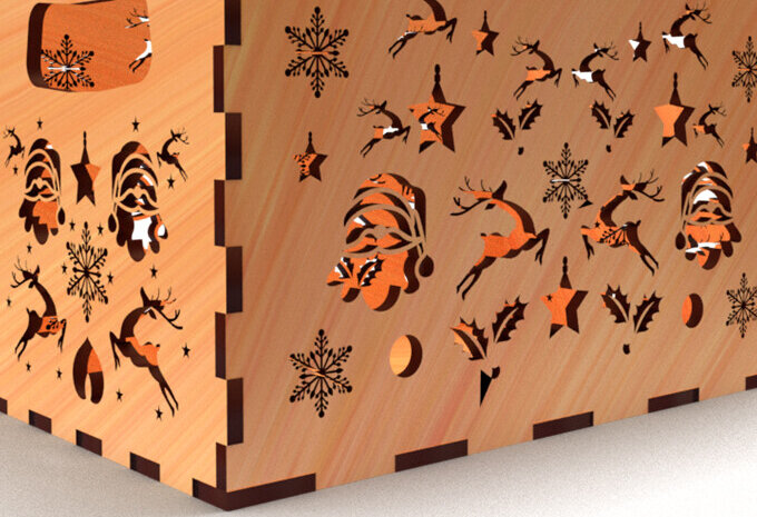 Intra απο ξύλο plywood 3mm-4mm πάχος Christmas Cut Storage Box 04 Δίασταση 8x8 cm INTRAFABR-78552774