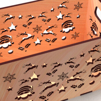 Intra απο ξύλο plywood 3mm-4mm πάχος Christmas Cut Storage Box 04 Δίασταση 8x8 cm INTRAFABR-78552774 - Image 2