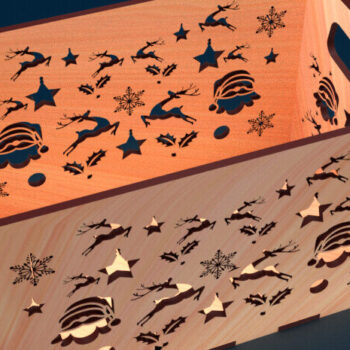 Intra απο ξύλο plywood 3mm-4mm πάχος Christmas Cut Storage Box 04 Δίασταση 8x8 cm INTRAFABR-78552774 - Image 3