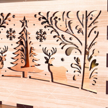 Intra απο ξύλο plywood 3mm-4mm πάχος Χριστουγεννιάτικο κουτί δώρου αποθήκευσης κοπής με λέιζερ 01 Δίασταση 5x5 cm INTRAFABR-107428334 - Image 1