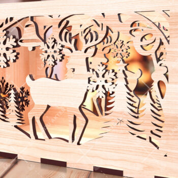 Intra απο ξύλο plywood 3mm-4mm πάχος Χριστουγεννιάτικο κουτί δώρου αποθήκευσης με 02 Δίασταση 5x5 cm INTRAFABR-107428345 - Image 1