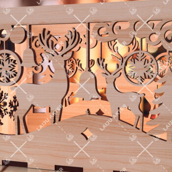 Intra απο ξύλο plywood 3mm-4mm πάχος Χριστουγεννιάτικο κουτί δώρου για αποθήκευση με λέιζερ 05 Δίασταση 5x5 cm INTRAFABR-107428387 - Image 2