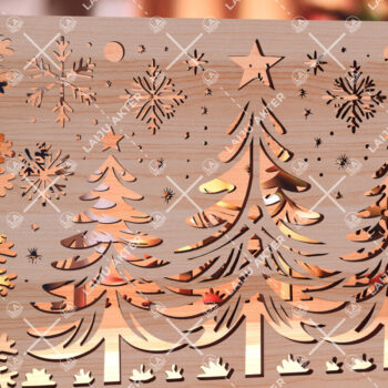 Intra απο ξύλο plywood 3mm-4mm πάχος Χριστουγεννιάτικο κουτί δώρου αποθήκευσης με 06 Δίασταση 5x5 cm INTRAFABR-107428402 - Image 2