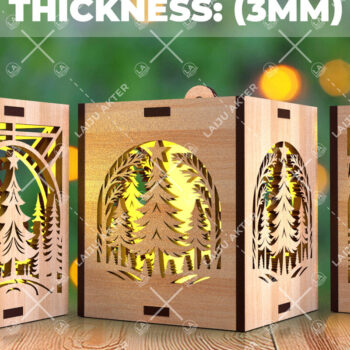 Intra απο ξύλο plywood 3mm-4mm πάχος Χριστουγεννιάτικο λαμπερό κερί  Δίασταση 15x15 cm INTRAFABR-107111793 - Image 1