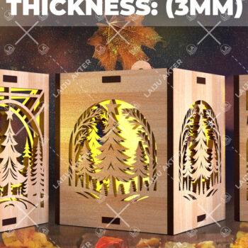 Intra απο ξύλο plywood 3mm-4mm πάχος Χριστουγεννιάτικο λαμπερό κερί  Δίασταση 15x15 cm INTRAFABR-107111793 - Image 2