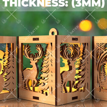 Intra απο ξύλο plywood 3mm-4mm πάχος Χριστουγεννιάτικο λαμπερό κερί  Δίασταση 15x15 cm INTRAFABR-107111801 - Image 1