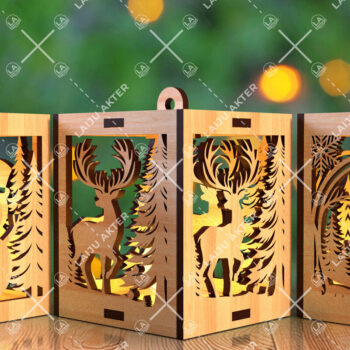 Intra απο ξύλο plywood 3mm-4mm πάχος Χριστουγεννιάτικο λαμπερό κερί  Δίασταση 15x15 cm INTRAFABR-107111801 - Image 2