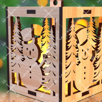 Intra απο ξύλο plywood 3mm-4mm πάχος Χριστουγεννιάτικο λαμπερό κερί  Δίασταση 15x15 cm INTRAFABR-107111801 - Image 5