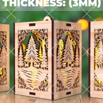 Intra απο ξύλο plywood 3mm-4mm πάχος Χριστουγεννιάτικο λαμπερό κερί  Δίασταση 15x15 cm INTRAFABR-107111821 - Image 1