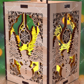 Intra απο ξύλο plywood 3mm-4mm πάχος Χριστουγεννιάτικο λαμπερό κερί  Δίασταση 15x15 cm INTRAFABR-107111821 - Image 2