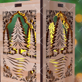 Intra απο ξύλο plywood 3mm-4mm πάχος Χριστουγεννιάτικο λαμπερό κερί  Δίασταση 15x15 cm INTRAFABR-107111821 - Image 3