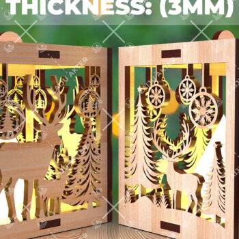 Intra απο ξύλο plywood 3mm-4mm πάχος Χριστουγεννιάτικο λαμπερό κερί  Δίασταση 15x15 cm INTRAFABR-107111791 - Image 1