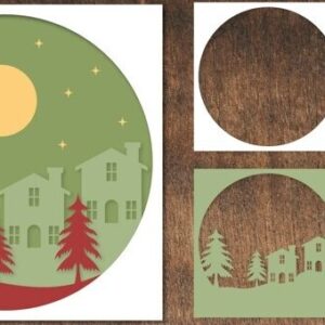 Intra απο ξύλο plywood 3mm-4mm πάχος Χριστουγεννιάτικη κάρτα κοπής με στρώσεις Δίασταση 750x500 cm INTRAFABR-77377319