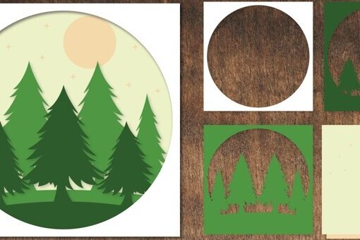 Intra απο ξύλο plywood 3mm-4mm πάχος Χριστουγεννιάτικη κάρτα κοπής με στρώσεις Δίασταση 750×500 cm INTRAFABR-77377419