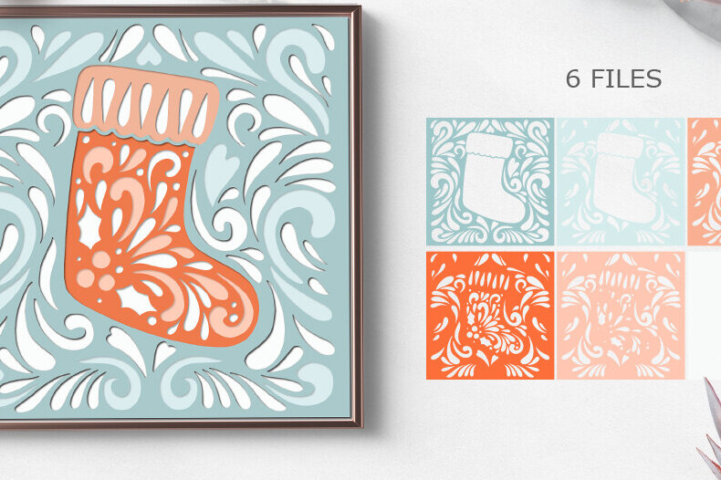 Intra απο ξύλο plywood 3mm-4mm πάχος Christmas Layered Paper Cut / Christmas Δίασταση 15x15 cm INTRAFABR-85929408 - Image 1