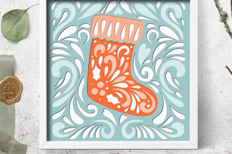 Intra απο ξύλο plywood 3mm-4mm πάχος Christmas Layered Paper Cut / Christmas Δίασταση 15x15 cm INTRAFABR-85929408 - Image 3