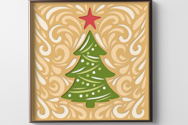 Intra απο ξύλο plywood 3mm-4mm πάχος Christmas Layered Paper Cut / Christmas Δίασταση 15x15 cm INTRAFABR-85929471