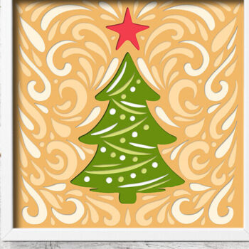 Intra απο ξύλο plywood 3mm-4mm πάχος Christmas Layered Paper Cut / Christmas Δίασταση 15x15 cm INTRAFABR-85929471 - Image 2
