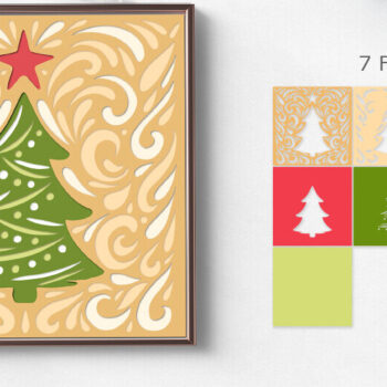 Intra απο ξύλο plywood 3mm-4mm πάχος Christmas Layered Paper Cut / Christmas Δίασταση 15x15 cm INTRAFABR-85929471 - Image 3