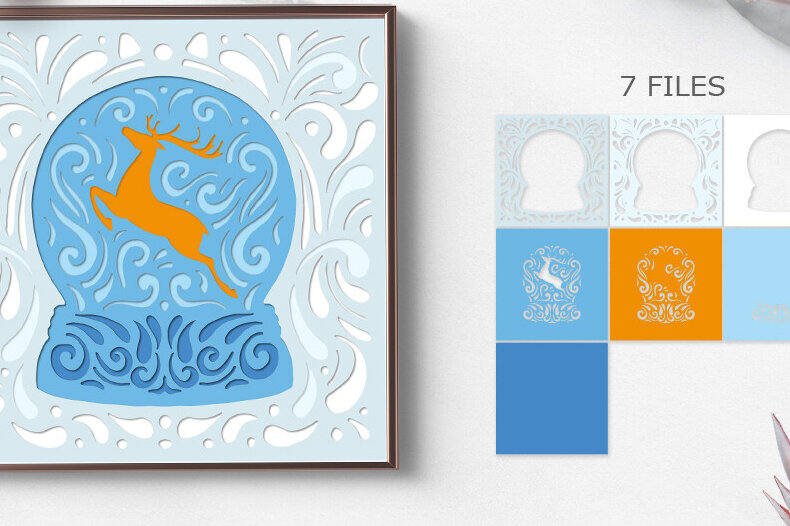 Intra απο ξύλο plywood 3mm-4mm πάχος Christmas Layered Paper Cut / Christmas Δίασταση 15x15 cm INTRAFABR-85929599