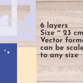 Intra απο ξύλο plywood 3mm-4mm πάχος Christmas Layered Shadow Box, Light Box Δίασταση 9x9 cm INTRAFABR-43555103 - Image 2