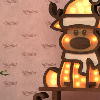 Intra απο ξύλο plywood 3mm-4mm πάχος Χριστουγεννιάτικο Led Nightlight  Δίασταση 15x15 cm INTRAFABR-107884014 - Image 4