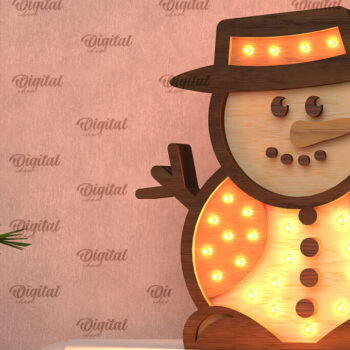 Intra απο ξύλο plywood 3mm-4mm πάχος Χριστουγεννιάτικο Led Nightlight  Δίασταση 15x15 cm INTRAFABR-107884014 - Image 8