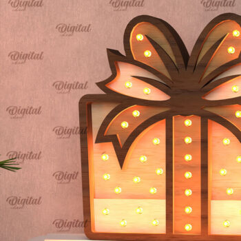 Intra απο ξύλο plywood 3mm-4mm πάχος Χριστουγεννιάτικο Led Nightlight  Δίασταση 15x15 cm INTRAFABR-107884014 - Image 9