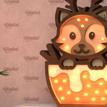 Intra απο ξύλο plywood 3mm-4mm πάχος Χριστουγεννιάτικο Led Nightlight  Δίασταση 15x15 cm INTRAFABR-107884014 - Image 10