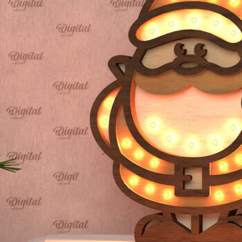 Intra απο ξύλο plywood 3mm-4mm πάχος Χριστουγεννιάτικο Led Nightlight  Δίασταση 15x15 cm INTRAFABR-107884014 - Image 12