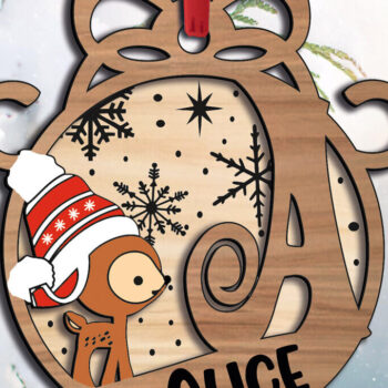 Intra απο ξύλο plywood 3mm-4mm πάχος Χριστουγεννιάτικο γράμμα ένα στολίδι ζώο ελαφιού Δίασταση 8x8 cm INTRAFABR-109710861 - Image 1