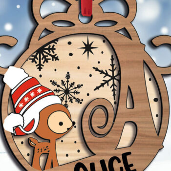 Intra απο ξύλο plywood 3mm-4mm πάχος Χριστουγεννιάτικο γράμμα ένα στολίδι ζώο ελαφιού Δίασταση 8x8 cm INTRAFABR-109710861 - Image 3