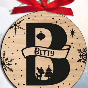 Intra απο ξύλο plywood 3mm-4mm πάχος Χριστουγεννιάτικο γράμμα Β Μονόγραμμα Στολίδι Δίασταση 8x8 cm INTRAFABR-109108443 - Image 1