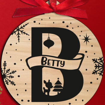 Intra απο ξύλο plywood 3mm-4mm πάχος Χριστουγεννιάτικο γράμμα Β Μονόγραμμα Στολίδι Δίασταση 8x8 cm INTRAFABR-109108443 - Image 2