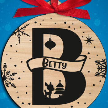 Intra απο ξύλο plywood 3mm-4mm πάχος Χριστουγεννιάτικο γράμμα Β Μονόγραμμα Στολίδι Δίασταση 8x8 cm INTRAFABR-109108443 - Image 3