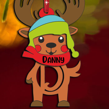 Intra απο ξύλο plywood 3mm-4mm πάχος Χριστουγεννιάτικο γράμμα Δ Στολίδι Ελάφια διακοπές Δίασταση 8x8 cm INTRAFABR-111213923 - Image 3