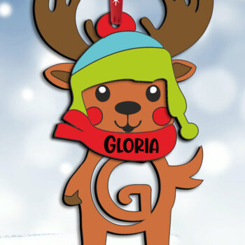 Intra απο ξύλο plywood 3mm-4mm πάχος Χριστουγεννιάτικο γράμμα G Διακοπές στολίδι ελαφιών Δίασταση 8x8 cm INTRAFABR-111369142 - Image 3