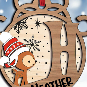 Intra απο ξύλο plywood 3mm-4mm πάχος Χριστουγεννιάτικο γράμμα H στολίδι Γιορτές Δίασταση 8x8 cm INTRAFABR-109750647 - Image 1