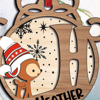 Intra απο ξύλο plywood 3mm-4mm πάχος Χριστουγεννιάτικο γράμμα H στολίδι Γιορτές Δίασταση 8x8 cm INTRAFABR-109750647 - Image 2