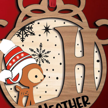 Intra απο ξύλο plywood 3mm-4mm πάχος Χριστουγεννιάτικο γράμμα H στολίδι Γιορτές Δίασταση 8x8 cm INTRAFABR-109750647 - Image 3