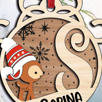 Intra απο ξύλο plywood 3mm-4mm πάχος Χριστουγεννιάτικο γράμμα S εορταστικές στολίδι Δίασταση 8x8 cm INTRAFABR-109824703 - Image 2