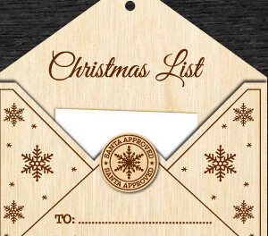 Intra απο ξύλο plywood 3mm-4mm πάχος Χριστουγεννιάτικο γράμμα στον Άγιο Βασίλη στολίδι Δίασταση 8x8 cm INTRAFABR-107904228