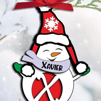 Intra απο ξύλο plywood 3mm-4mm πάχος Χριστουγεννιάτικο γράμμα X Holiday Snowman Δίασταση 8x8 cm INTRAFABR-110185917 - Image 2